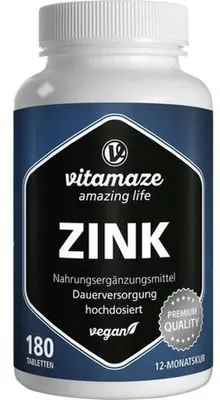 Immagine prodotto di Zinco 25 mg compresse vegane ad alto dosaggio 180 St