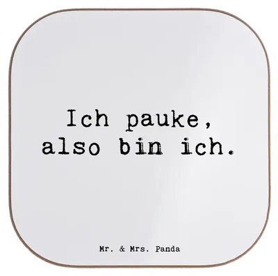 Produktbild von Mr. & Mrs. Panda Holzuntersetzer Spruch Pauken Motivation - Weiß - Geschenk, Orchester, bieruntersetzer, Musician Humor, Timpani, Tassenuntersetzer, Lernen, Percussion