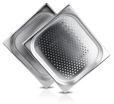 Imagen del producto de Contenedores de acero inoxidable para hostelería, tamaño 2/3, profundidad de 40 mm