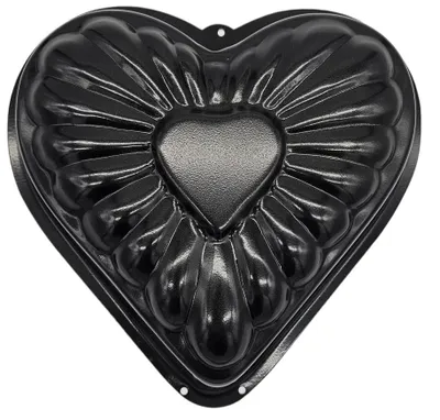 Productafbeelding van Hartvormige bakvorm, 22 cm, 1,6 liter, met antiaanbaklaag. Afmetingen: 22 x 23 x 6,5 cm