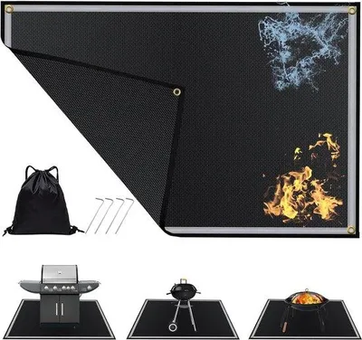 Produktbild von Famanu Grillmat Große Grillmatte - Feuerfeste Matten für Terrasse und Innenbereich - 60x42 Zoll