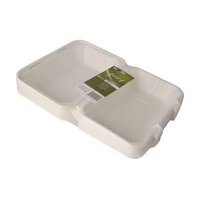 Produktbild von Papstar Menüboxen aus Zuckerrohr pure ungeteilt 155x230mm weiss 25 Stück 1er Pack