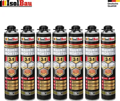 Mauermörtel Pistolenschaum Montageschaum PU-Mauermörtel Klebeschaum 7 x 750ml