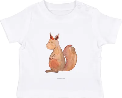 Produktbild von Mr. & Mrs. Panda Babyshirt Einhorn Glauben 0. - 6. Monat - Weiß - Geschenk, Baby Shirt, Unicorn, Einhörner, Oberteil, Baumwolle, Einhörnchen, Eichhorn,  T-Shirt