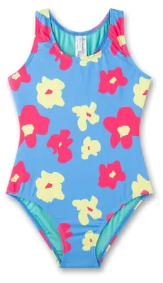 Produktbild von Sanetta Mädchen-Badeanzug blau Blumen | Badeanzug für Kinder