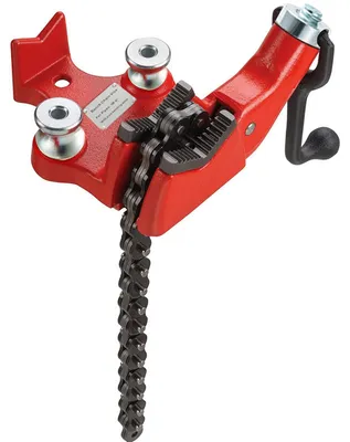 Produktbild von VEVOR Schraubbank Ketten-Schraubstock mit 1/8 bis 5-Zoll Rohrkapazität, Schwerlast Kettenrohrschraubstock mit Kurbelgriff, Neopren-beschichtete Backe, Gusseisenmaterial ideal für eine Vielzahl von Rohren, Rohre Ketten Schraubstock