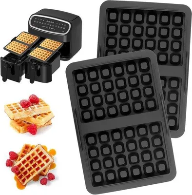 Immagine prodotto di Stampi in silicone per cialde, set da 2, compatibili con la friggitrice ad aria, riutilizzabili