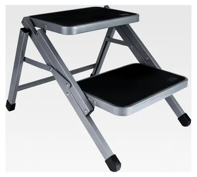 Produktbild von Klappbare Trittstufe mit 2 Stufen aus Stahl 51x58x40 cm bis 150 kg belastbar mit Anti-Rutsch-Oberfläche