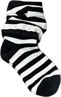 Produktbild von Gefälschte doppellagige Socken, gestreifte, lässige Stiefelsocken für Damen, atmungsaktive, geraffte und lässige Socken für Streetwear, Alltag, Sport und Freizeit
