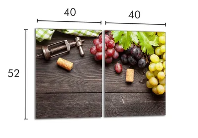 Imagen del producto de Placa de vidrio protectora para cocina, 2 unidades, 40x52 cm. Frutas