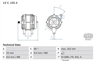 Produktbild von BOSCH 0 986 081 090 Generator x