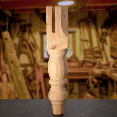 Produktbild von Tischbein, Holz, Massiv, Kiefer, Restauration, 45 cm