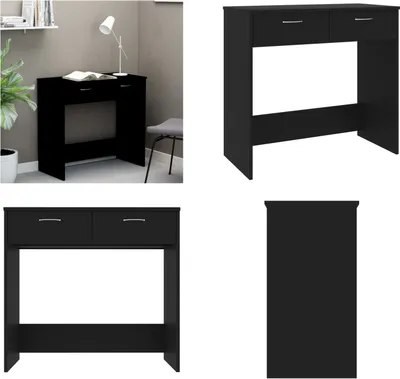 Produktbild von vidaXL Schreibtisch Schwarz 80x40x75 cm Holzwerkstoff - Schreibtisch - Schreibtische - Computertisch - Computertische