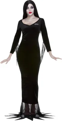 Produktbild von The Addams Family Morticia Zwarte Kleid und Perücke S