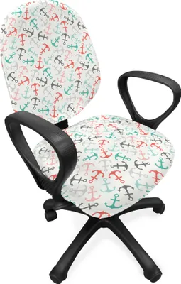 Produktbild von ABAKUHAUS Anker Bürostuhl Schonbezug, Sailor Abenteuer Retro, dekorative Schutzhülle aus Stretchgewebe, Mehrfarbig