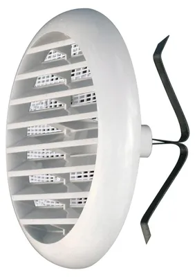 Image de TUR100B, grille de ventilation ronde en plastique, pour diamètres de trou de 40 à 80 mm, de couleur blanche