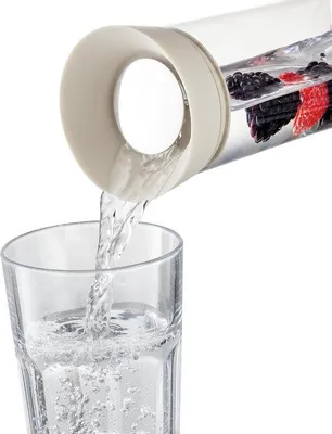 Immagine prodotto di Caraffa in vetro - 1 litro, con coperchio, piedini e vaschetta per la frutta