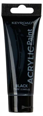 Produktbild von KEYROAD Acrylfarbe 75ml Tube Schwarz Künstlerbedarf
