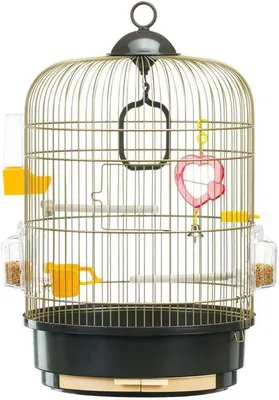 Produktbild von Famanu Vogelkäfig für Kanarienvögel, Wellensittiche und Finken - Inklusive Zubehör wie drehbare Futterautomaten und Sitzstangen