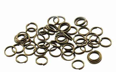 Produktbild von Vintageparts Splitringe Doppelt Vintage Bronze 7 mm 50 Stück