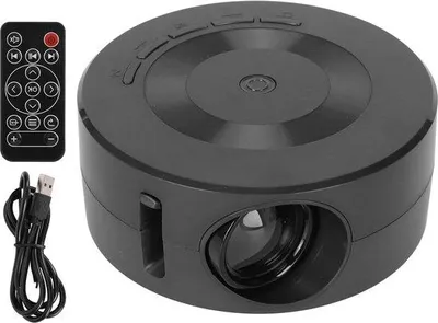 Produktbild von Tragbarer Mini-Projektor, 1080p, intelligenter Heimkino-Projektor – Bildschirmfunktion für iOS und Android – kompatibel mit Smartphones und Tablets – AUX- und USB-Anschluss