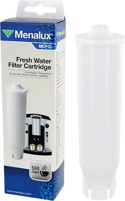Obrázek produktu pro Menalux MDF01, Vodní filtr, AEG Cafamosa (CF..), EA1000 Bosch Benvenuto (TCA 6001, 6301, 6701, 6709) Krups Melitta Nivona..., Bílá, 500 hrnků, 1 kusů