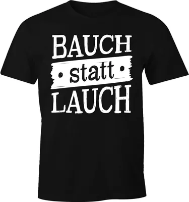 Produktbild von Herren T-Shirt grillen Bauch statt Lauch Fun-Shirt Spruch lustig Grill-Geschenk Männer Moonworks® schwarz L