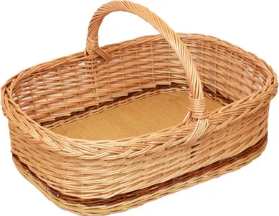 Produktbild von YULKA Weidentablett mit Bügel HOLZMOTIV Tablettkorb Korbtablett Tablett Weide Serviertablett KWD