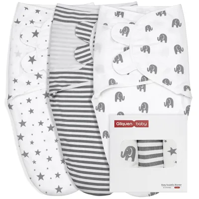 Image de Ensemble de 3 couvertures pour bébé en 100% Coton