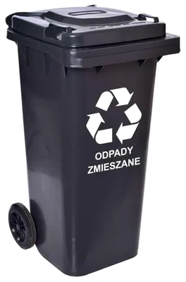 Produktbild von Abfallbehälter 120L schwarzer Mülleimer