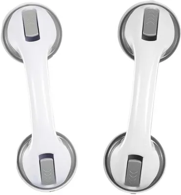 Produktbild von Handläufe für Badezimmer mit Saugnäpfen – Duschhandgriff aus Edelstahl – Sicherheitsgriff – Haltegriffe für Senioren – 30 cm – Kunststoff
