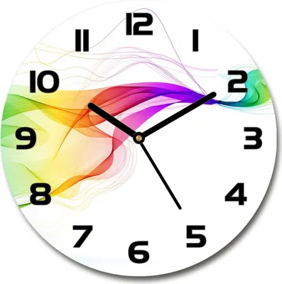 Produktbild von Wanduhr aus Glas 30fi Glasbild Glasuhr Gehärtetes Glas - schwarze-zeiger - Colorful abstraction