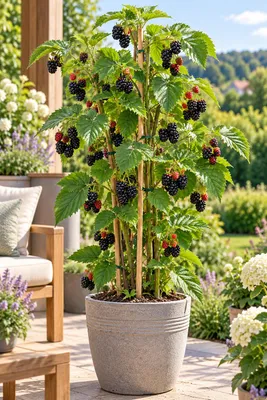 Image de Bromelia 'Loch Ness' : 50–70 cm – Arbuste de bromélia sans épines, Rubus fruticosus, résistant au froid, idéal pour le jardin et les pots