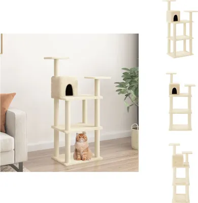 Obrázok produktu pre vidaXL Škrabací strom so sisalovými škrabadlami krémový 119 cm - Škrabacie stromy