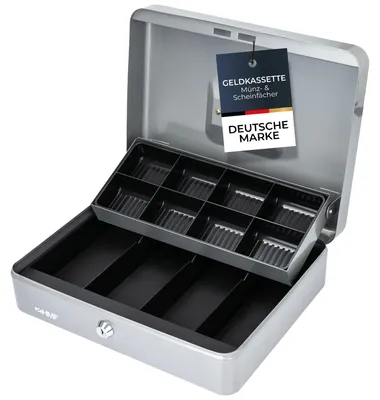 Geldkassette von HMF mit 30 Breite in Silber