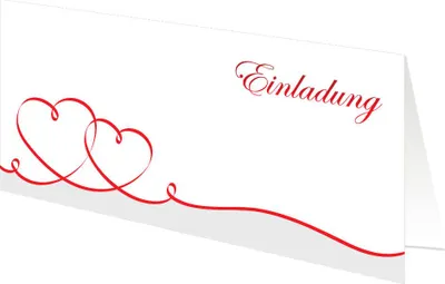 Image de PRICARO Cartes d'invitation "Cœurs courbes", rouge, 25 pièces