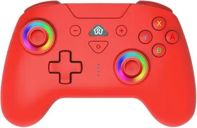 Produktbild von Kabelloser Controller für Switch/Switch 2, Programmierbare LEDs, Vibration, Gyroskop, Turbo, Rot