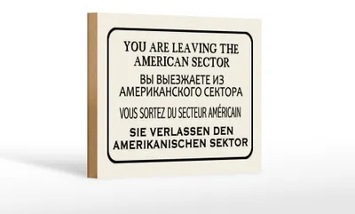 Produktbild von Holzschild Hinweis 18x12cm you leaving american sector