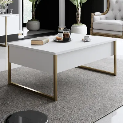 Produktbild von Skye Decor, Luxe - White, Gold, Couchtische, Weiß, 90 x 40 x 60 cm