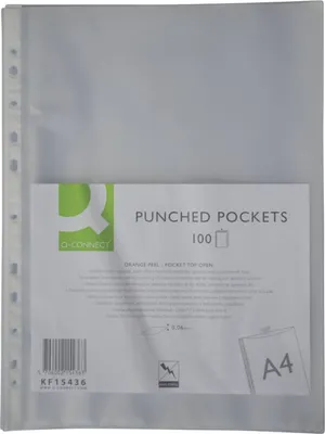 Image de Q-Connect® KF15436 Pochette - A4, 60 mym, grainée, 100 pièces