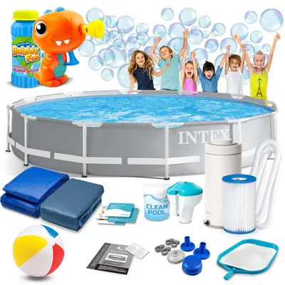 Produktbild von Gartenpool mit Rahmen 366 x 76 cm, 16-in-1, INTEX 26712 + Luftpumpe GRATIS