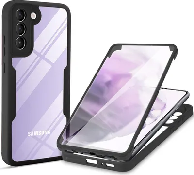 Immagine prodotto di Samsung Galaxy S21 5G Custodia protettiva, protezione dello schermo incorporata Custodia per cellulare con protezione completa a 360 gradi per Samsung S21 5G Nero
