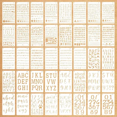 Imagen del producto de Plantillas de letras de plástico, 40 unidades, de 7x4 pulgadas, para scrapbooking