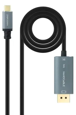 Produktbild von Nanocable 10.15.5022, 2 m, USB Typ-C, DisplayPort, Männlich, Männlich, Gerade