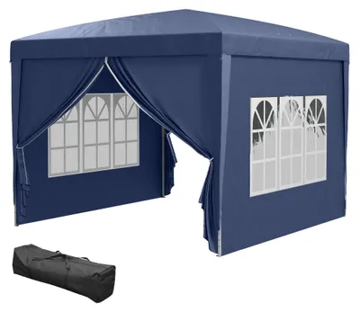 Obrázok produktu pre Outsunny Pavilón 2,95 x 2,95 m Skladací pavilón so 4 bočnými stenami s oknami a taškou na prenášanie