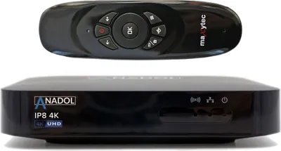 Produktbild von Anadol IP8 4K UHD IP-Receiver mit Maxytec e40 Wireless Air Mouse & Tastatur (Linux E2 + Define OS)