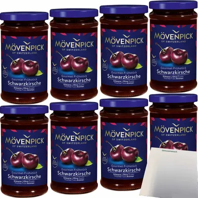 Produktbild von Mövenpick Gourmet-Frühstück Schwarzkirsche Fruchtaufstrich VPE (8x250g Glas) + usy Block