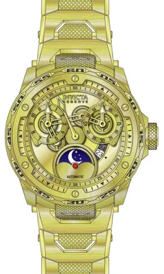 Produktbild von Invicta Reserve 50034 Herrenuhr - Automatikwerk - Edelstahl mit goldenem Zifferblatt - 50 mm