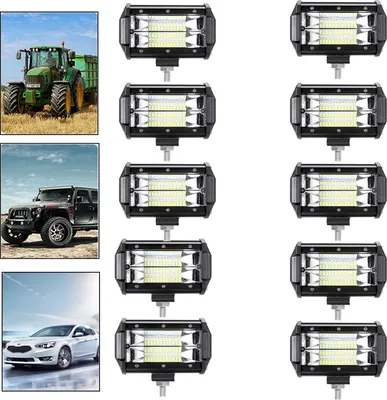 Image de LARS360 Projecteur de travail 10 x 72W LED Projecteur auxiliaire Projecteur tout-terrain 43200LM 10-30V 6000K Lumière de travail Étanche IP67