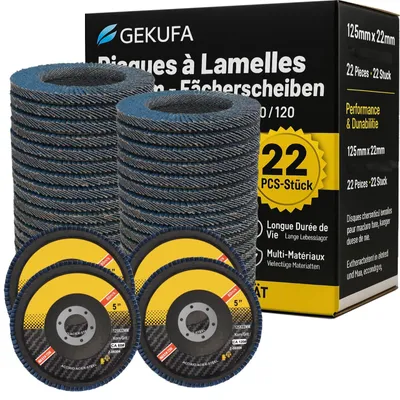 Imagen del producto de Juego de discos de corte de 125 mm para amoladora angular, 22 discos abrasivos